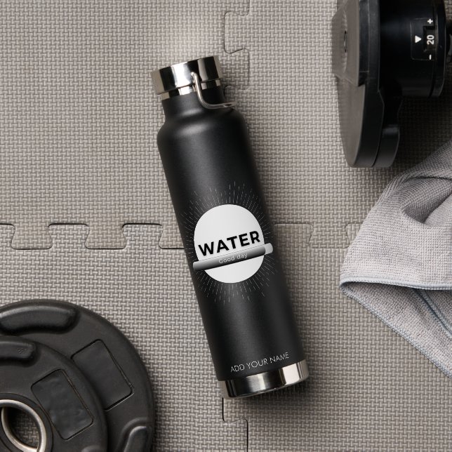 Radiant Sun Water Quote with Good Day Bar Bottle (Gym (Rotated))