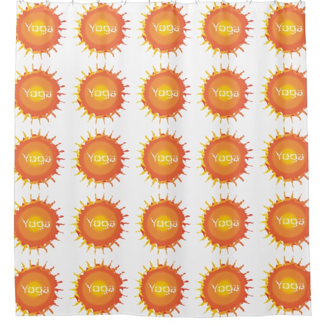 Radiant Sun Yoga Shower Curtain (Front)