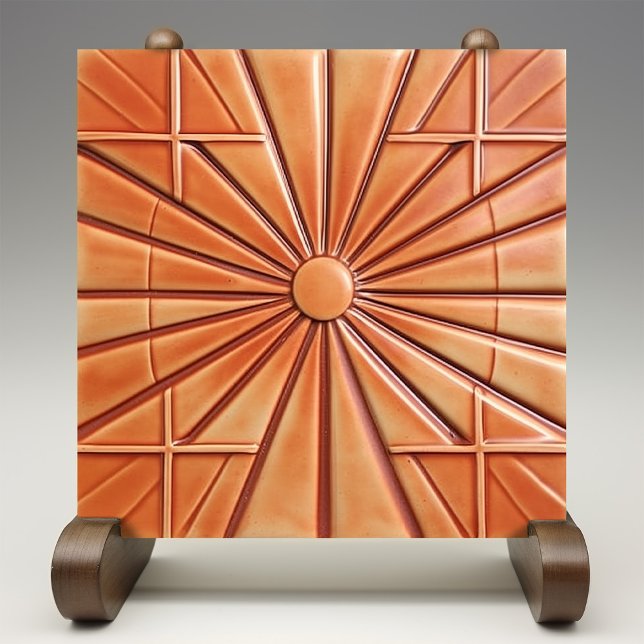 Radiant Sunburst Warm Terracotta Tile (Creator Uploaded)