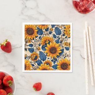 Radiant Sunflowers: A Symphony of Colourful Joy Napkin