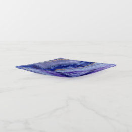 Radiant Tanzanite Crystal Trinket Tray