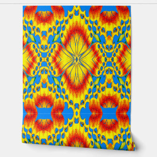 Radiant Tropical Blossom Kaleidoscope Wallpaper