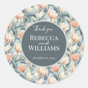 Radiant Tulip Fan Wedding Sticker