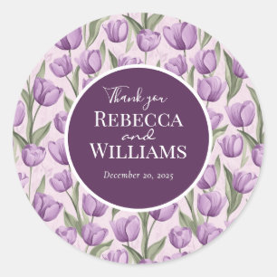 Radiant Tulip Flower Unique Wedding Sticker
