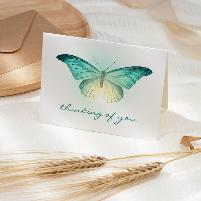 Radiant Turquoise Butterfly Sympathy Card (Creator Uploaded)