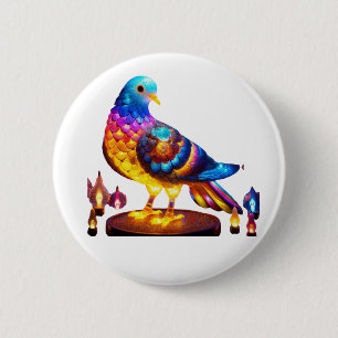 Radiant Urban Pigeon 6 Cm Round Badge
