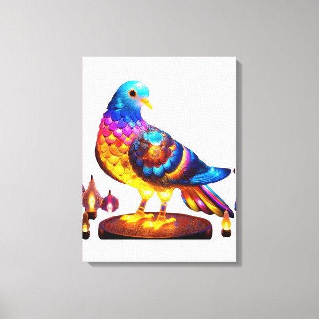 Radiant Urban Pigeon Canvas Print (Front)