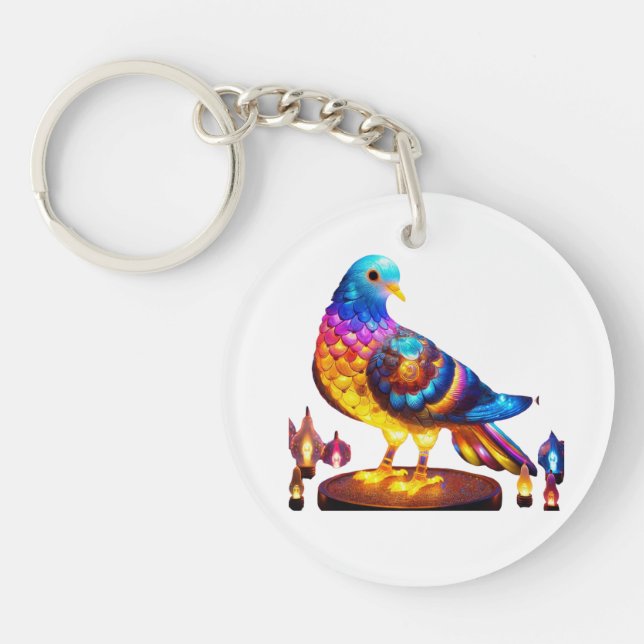 Radiant Urban Pigeon Key Ring (Front)