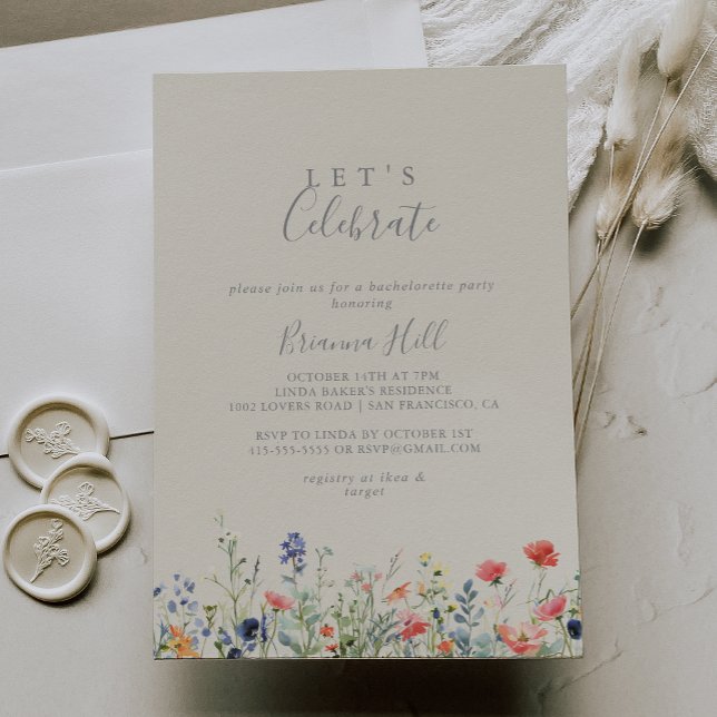 Radiant Wildflower Let's Celebrate Party Invitation (Creator Uploaded)