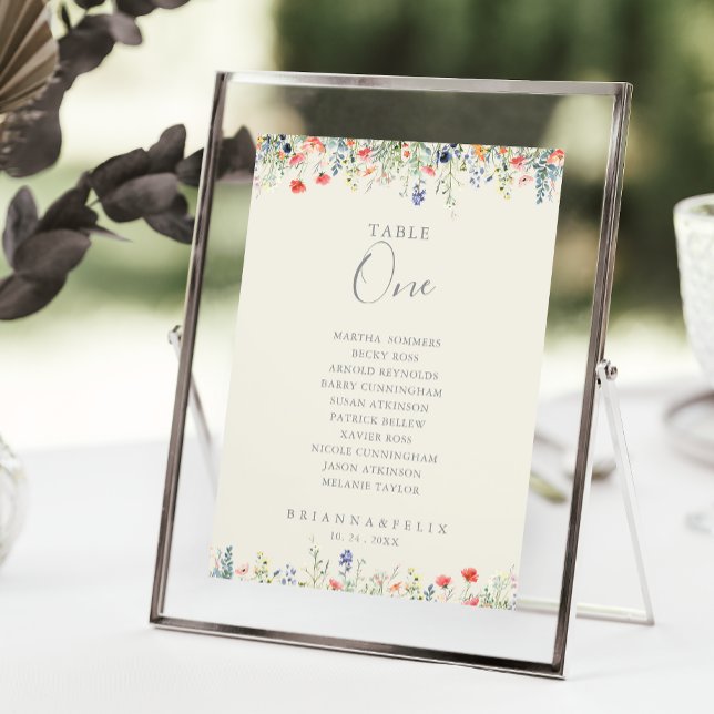 Radiant Wildflower Table Number 8 Seating Chart (Creator Uploaded)