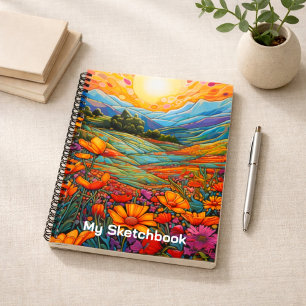 Radiant Wildflower Valley Art Sketchbook Notebook