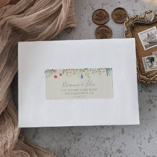 Radiant Wildflower Wedding RSVP Address Label