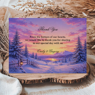 Radiant Winter Glow Across Thank You Card