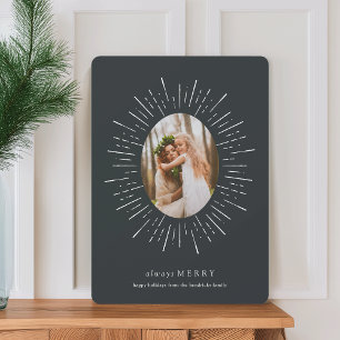 Radiant Wish Holiday Photo Card   Brushed Black