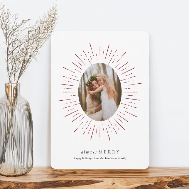 Radiant Wish Holiday Photo Card | Cranberry (Creator Uploaded)