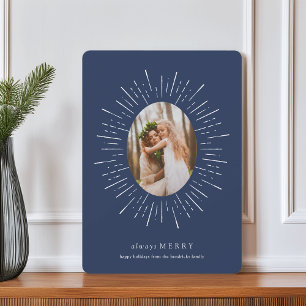 Radiant Wish Holiday Photo Card   Navy
