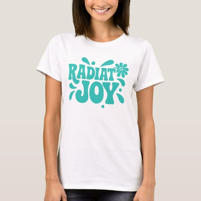 Radiate Joy Retro Groovy Lettering T-Shirt (Front)