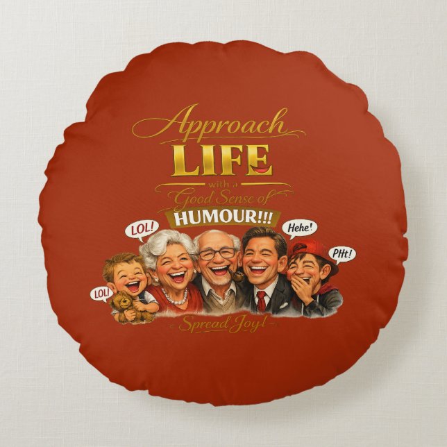 Radiate joy round cushion (Front)