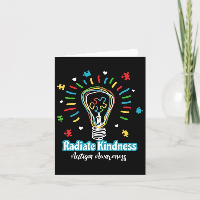 Radiate Kindness Lightbulb Autism Awareness Teache Card (Front)