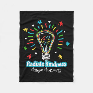 Radiate Kindness Lightbulb Autism Awareness Teache Fleece Blanket