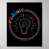 Radiate Kindness Retro Light Bulb Puzzle Autism Aw