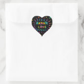 Radiate Love Colourful Rainbow Painting on Black Heart Sticker (Bag)