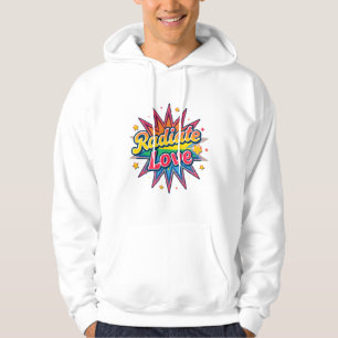 Radiate Love Retro Design – Positive Vibes Hoodie