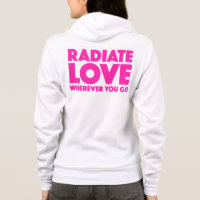Radiate Love Wherever You Go Quote Magenta White