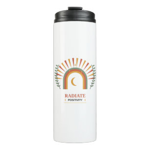 Radiate Positivity Boho Celestial Sun Moon Botanic Thermal Tumbler