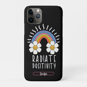Radiate Positivity   Colorful Rainbow and Flowers Case-Mate iPhone Case