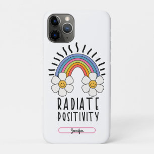 Radiate Positivity   Colourful Rainbow and Flowers Case-Mate iPhone Case