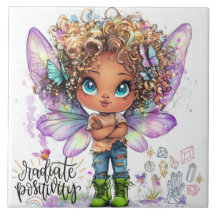 Radiate Positivity Lil Fairy Ceramic Tile