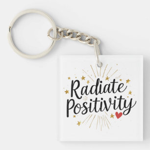 Radiate Positivity – Motivational Starry Quote Key Ring