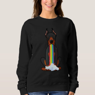 Radiate Positivity Rainbow Dog Doberman Pinscher Sweatshirt