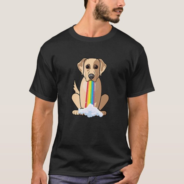 Radiate Positivity Rainbow Dog  Labrador Retriver T-Shirt (Front)