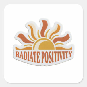 Radiate Positivity Retro Sun Sticker - 70s Boho In