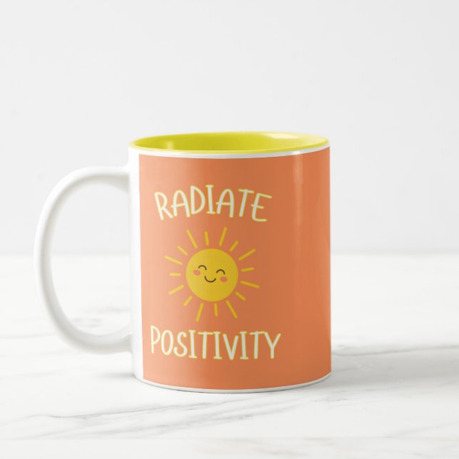 Radiate Positivity Two-Tone Coffee Mug (Left)