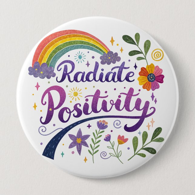 "Radiate Postivity" Button (Front)