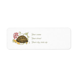 Radiated Tortoise Address Labels (floral black)
