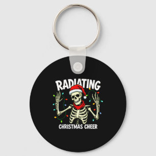 Radiating Christmas Cheer Skeleton Christmas Light Key Ring