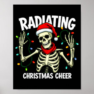 Radiating Christmas Cheer Skeleton Christmas Light Poster