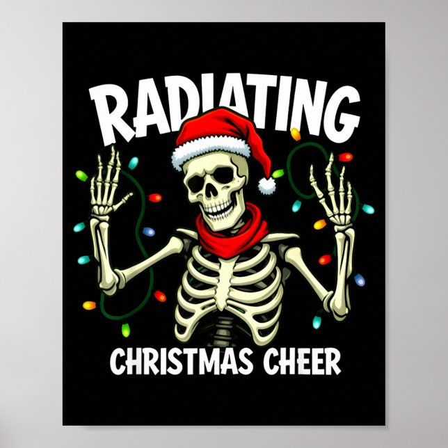 Radiating Christmas Cheer Skeleton Christmas Light Poster (Front)