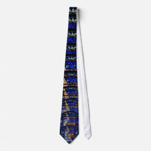 Radiating Nativity Stained Glass Blue Tie