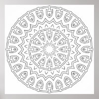 Radiating Tribal Petal Mandala with Star Core