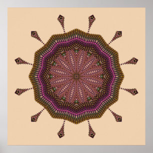 Radiating Weave Mandala Poster