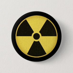 Radiation 1 6 cm round badge