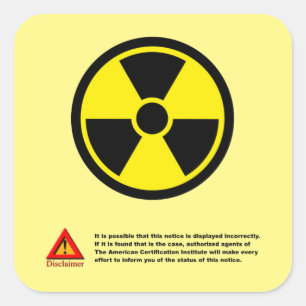 Radiation Danger Square Sticker
