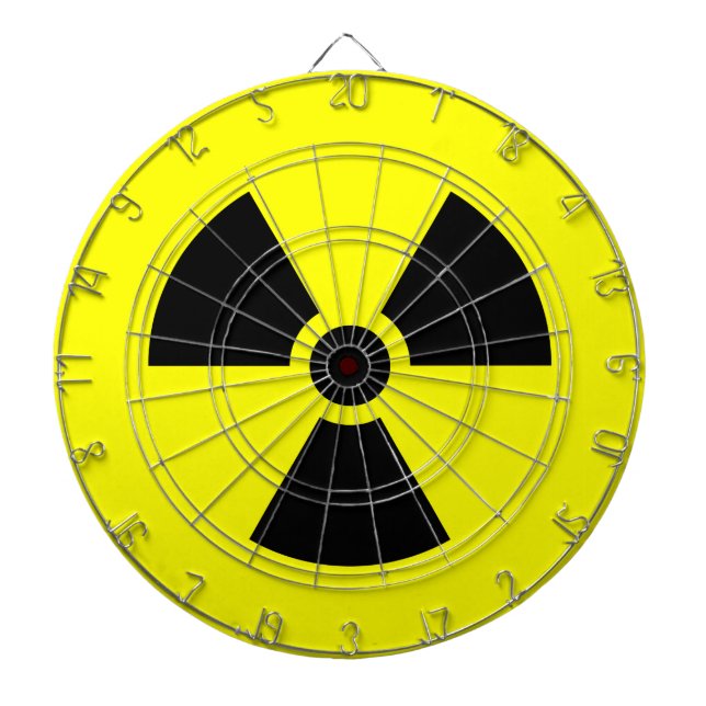 Radiation Sign Metal Cage Dartboard (Front)
