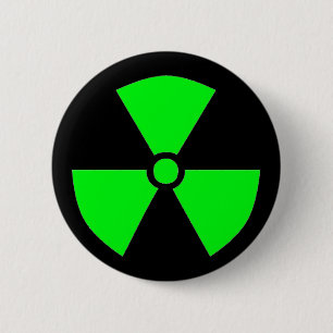 RADIATION SYMBOL 6 CM ROUND BADGE