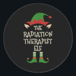 Radiation Therapist Elf Family Christmas Matching  Classic Round Sticker<br><div class="desc">Radiation Therapist Elf Family Christmas Matching Group Xmas</div>